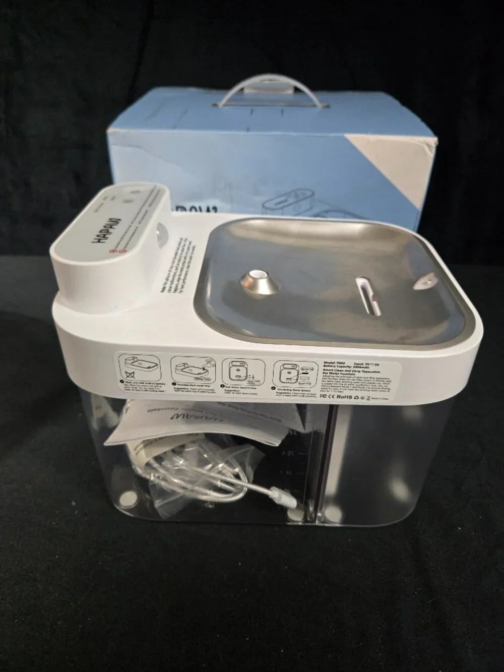 HAPAW P002 3L Smart Pet Water Fountain WiFi Wireless App Control